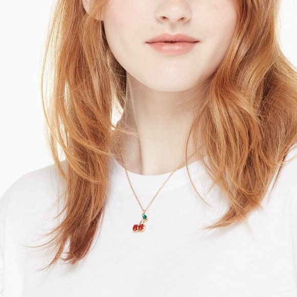 Kate Spade Ma Cherie Cherry Mini Pendant Necklace - Picture 6 of 6